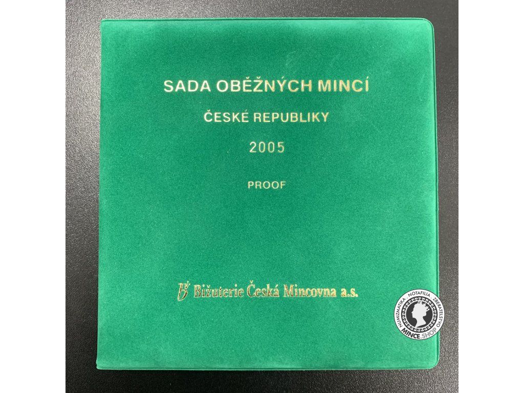Semišová sada českých oběžných mincí 2005 PROOF zamat