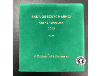 Semišová sada českých oběžných mincí 2005 PROOF zamat
