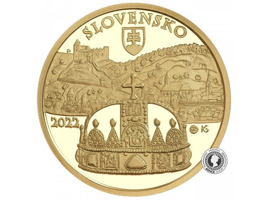 Zlatá minca Au Proof 100€ / 2022 - 450. výročie korunovácie Rudolf II. v Bratislave
