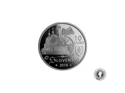 Strieborná minca BK Ag 10€ / 2010 - Drevené chrámy v slovenskej časti karpatského oblúka
