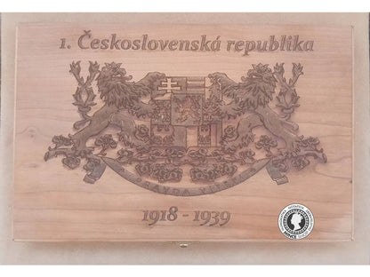 Drevená kazeta na mince 1.ČSR 1918-1939