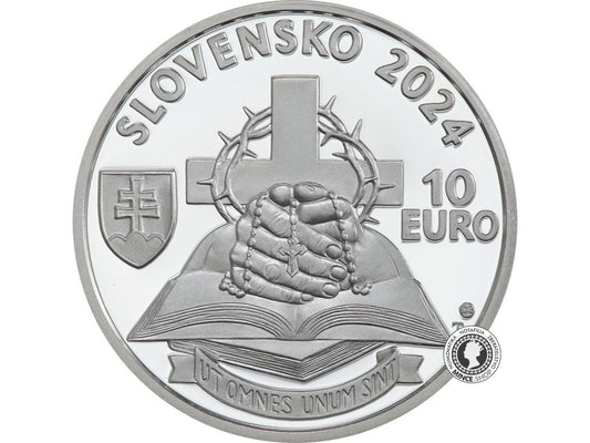 Strieborná minca 10 euro 2024 Slovensko PROOF, Ján Chryzostom Korec