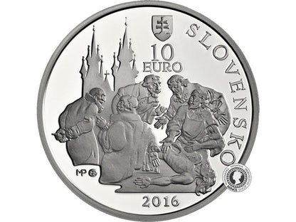 Strieborná minca Ag BK 10€ / 2016 - Jan Jesenius - 450. výročie narodenia