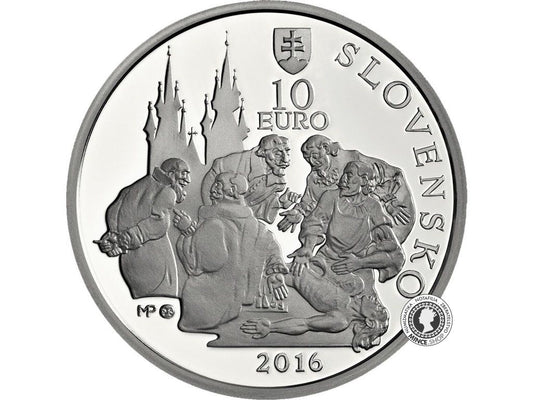 Strieborná minca Ag BK 10€ / 2016 - Jan Jesenius - 450. výročie narodenia