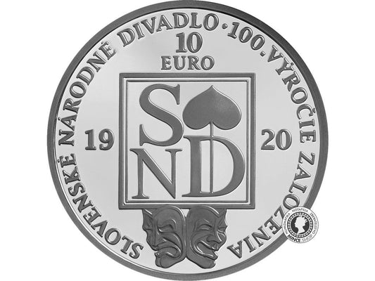 Strieborná minca Ag BK 10€ / 2020 - Slovenské národné divadlo - 100. výročie založenia SND