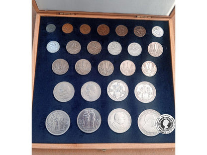 Sada mincí v drevenej kazete Slovenský štát 1939 - 1945 aj s variantami
