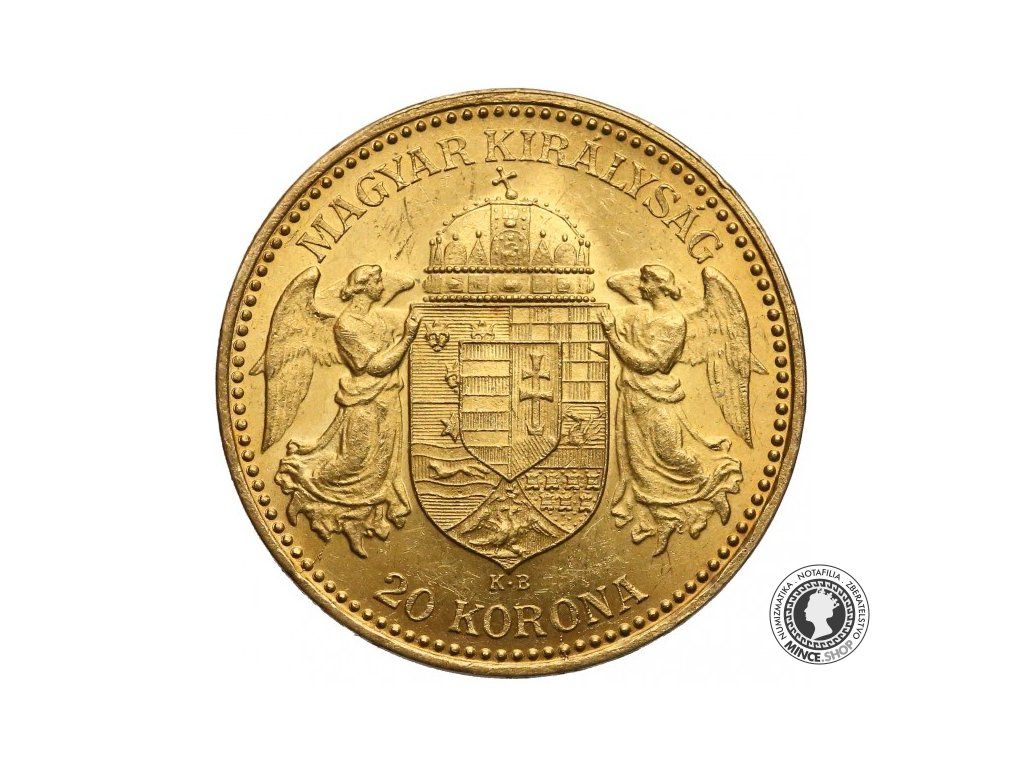 Zlatá minca 20 koruna František Josef I. Uhorská razba 1892 K.B.