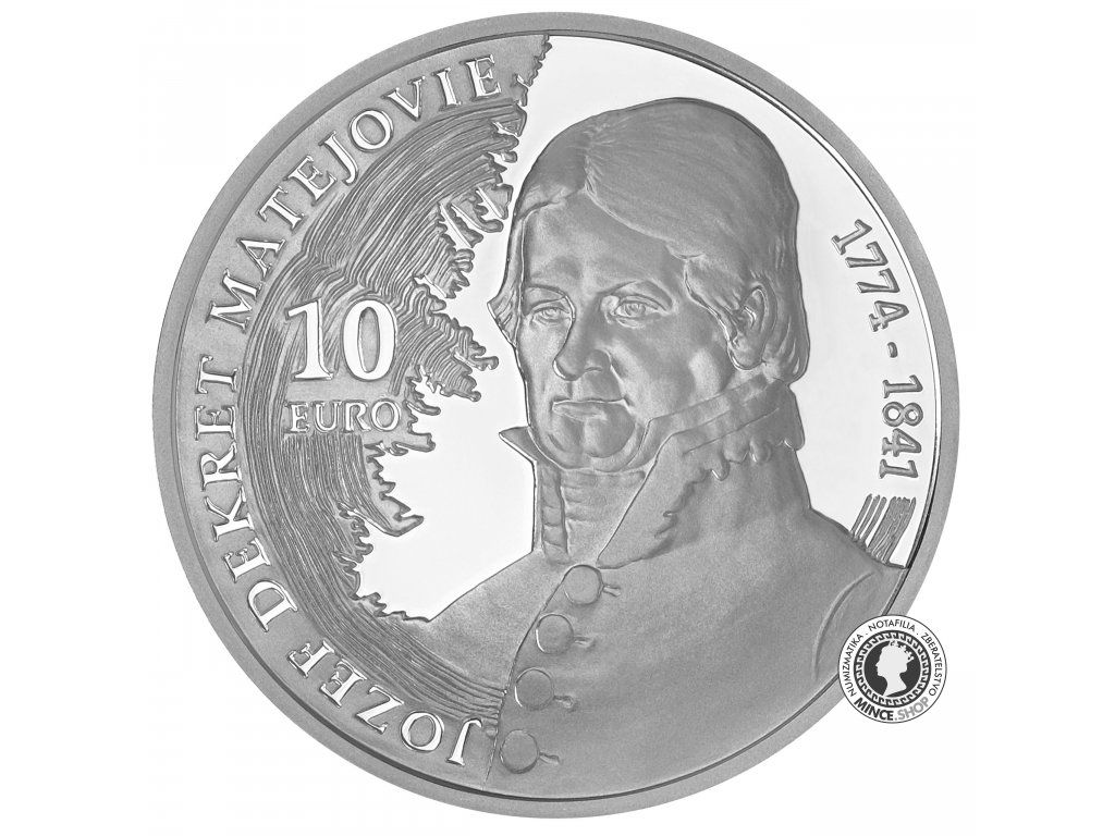 Strieborná zberateľská eurominca BK 10 eur / 2024  Jozef Dekret Matejovie – 250. výročie narodenia