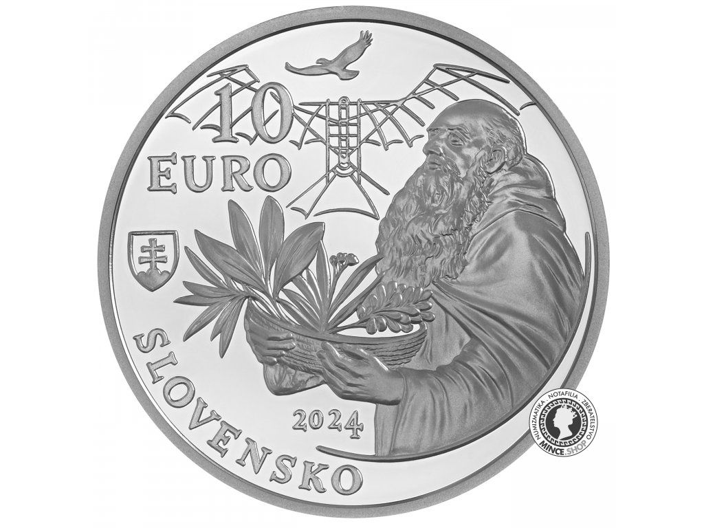 Strieborná minca PROOF 10 eur / 2024  Fráter Cyprián z Červeného Kláštora – 300. výročie narodenia