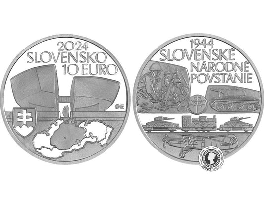 Strieborná zberateľská eurominca PROOF 10 eur / 2024  SNP – 80. výročie