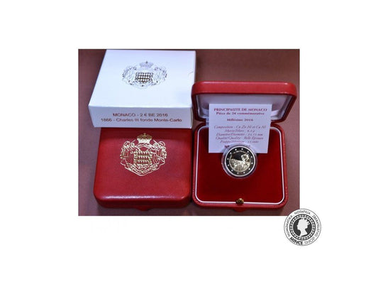 2 Euro Monaco 2016 - Založenie Monte Carlo - PROOF