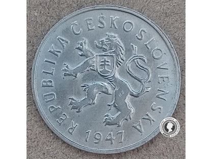 2 koruna - Česko-Slovensko - 1947