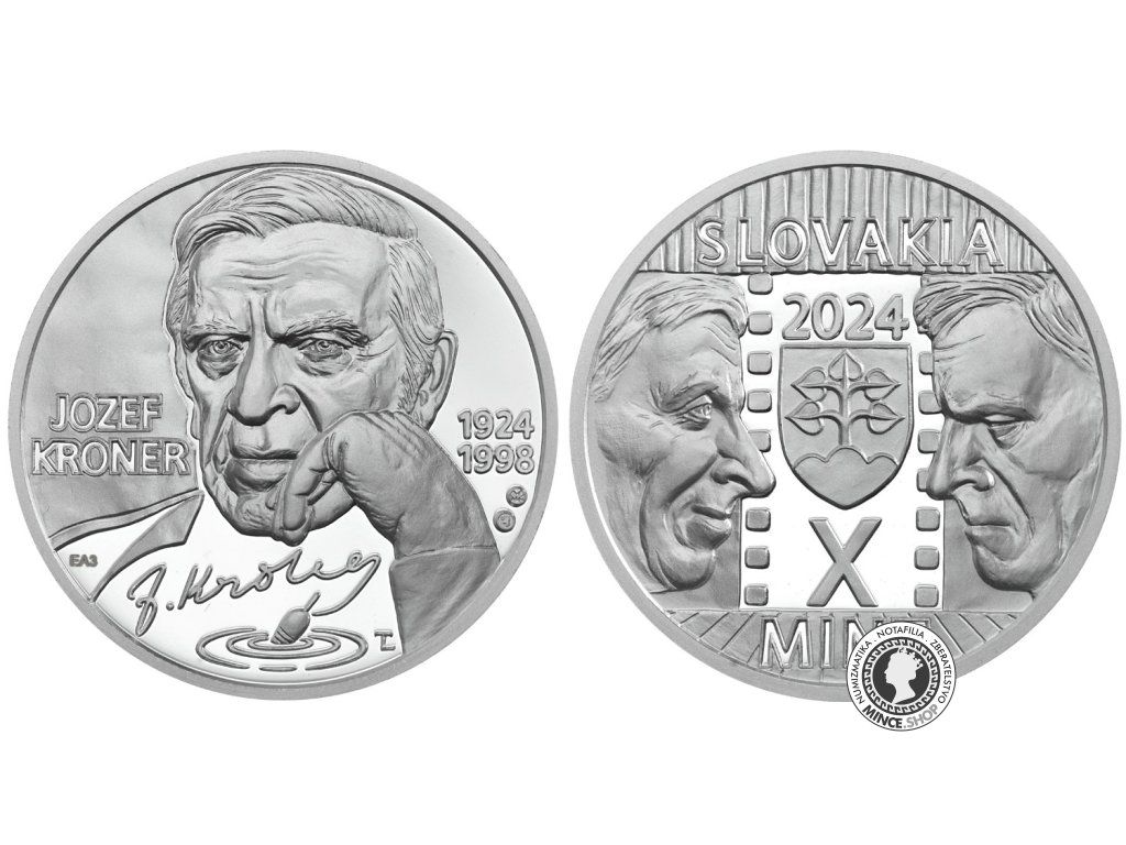 Strieborné medaily - Nezrealizované motívy zberateľských mincí 10€ - Jozef Kroner - 100.výročie narodenia