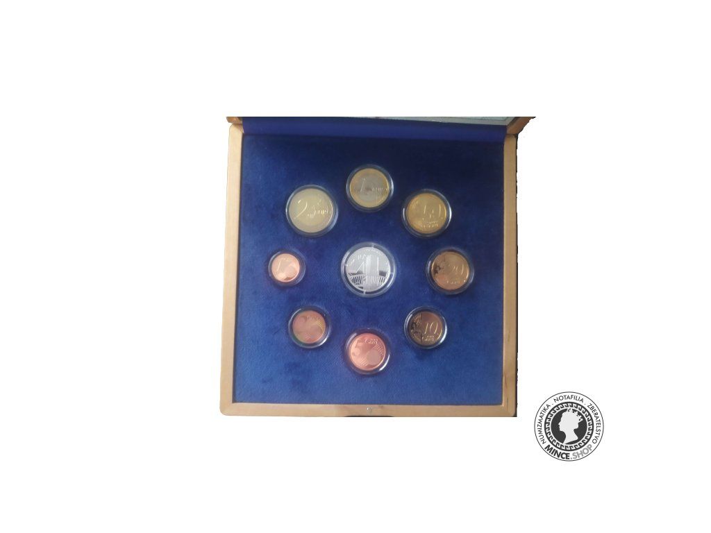 Sady € mincí - 10.výročie zavedenie eura - 2019 / Proof - drevená kazeta