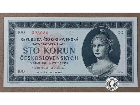 100 Korún - 1945 - ČSR