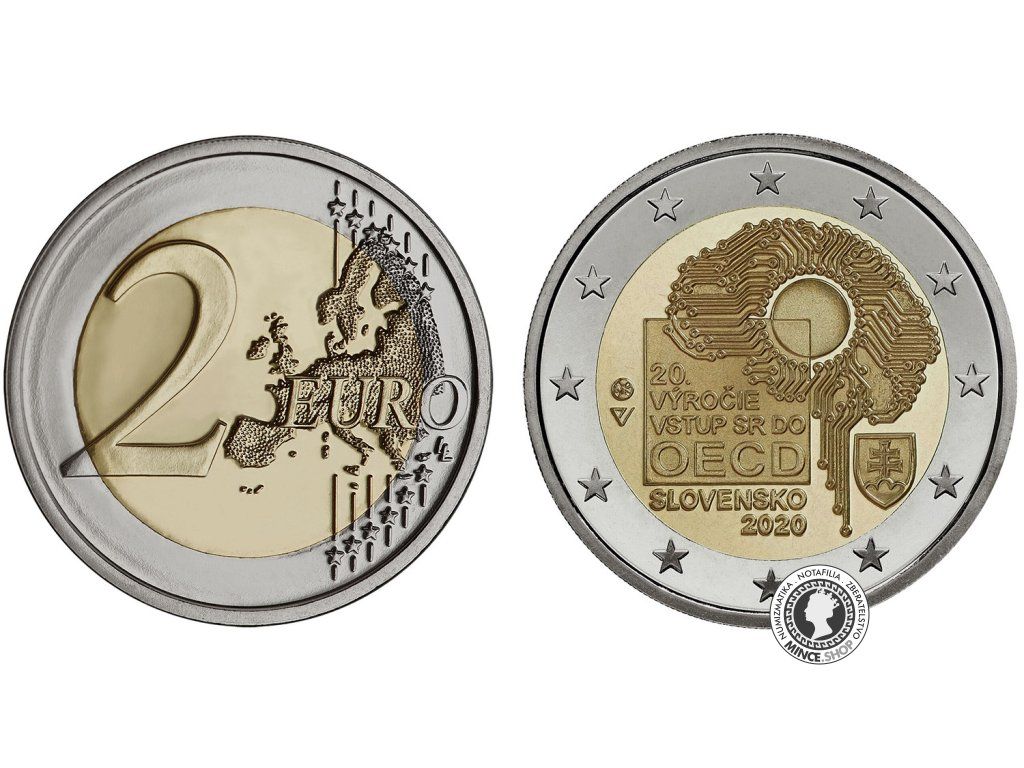 2 euro 2020 Slovensko PROOF, 20.výročie  vstupu Slovenska do OECD