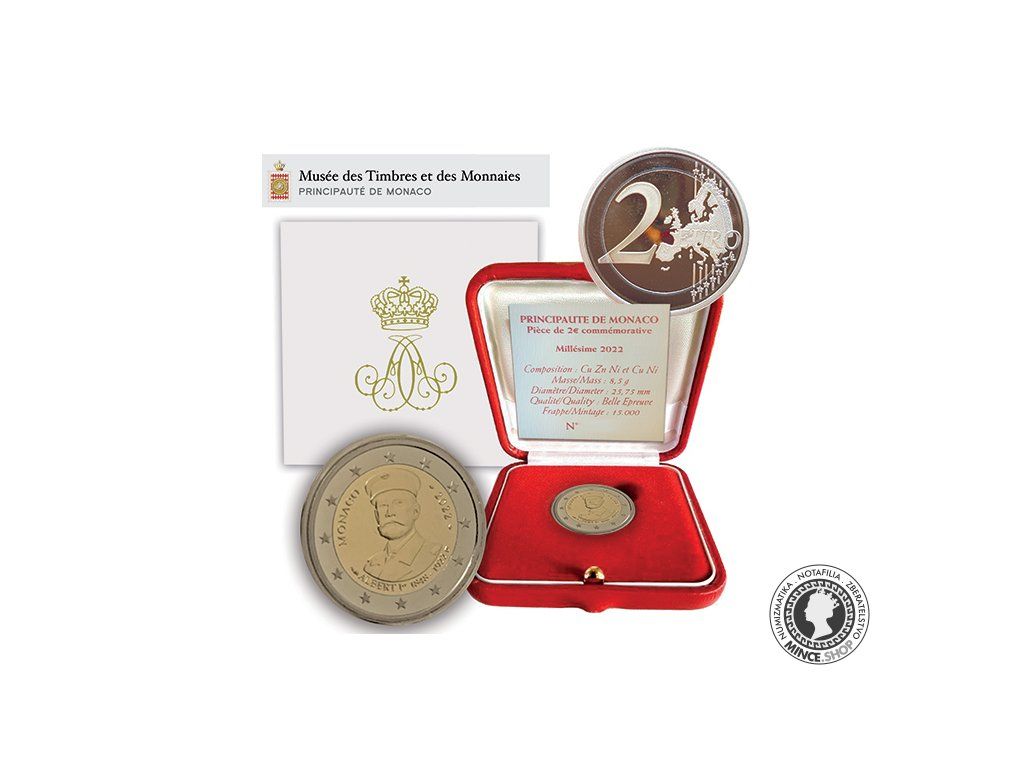 2€ minca - Monaco 2022 PROOF - Princ Albert I.
