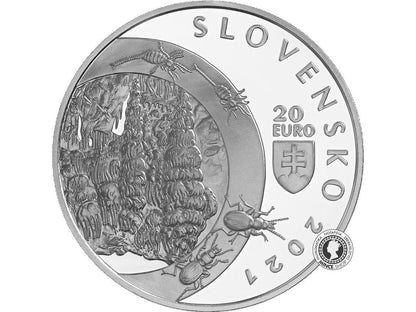 Strieborná minca Ag BK 20€ / 2021 - 100. výročie objavenia Demänovskej jaskyne slobody