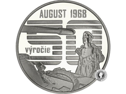 Strieborná minca Ag BK 10€ / 2018 - Nenásilný odpor občanov proti vstupu vojsk Varšavskej zmluvy v auguste 1968