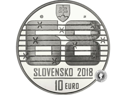 Strieborná minca Ag BK 10€ / 2018 - Nenásilný odpor občanov proti vstupu vojsk Varšavskej zmluvy v auguste 1968