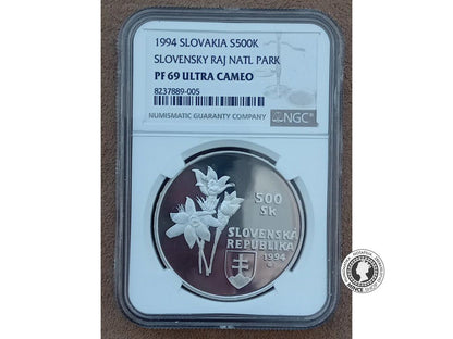 Pamätná minca strieborná - SK 500 / 1994 - Slovenský Raj 30. výročie ochrany - kvalita PF 69