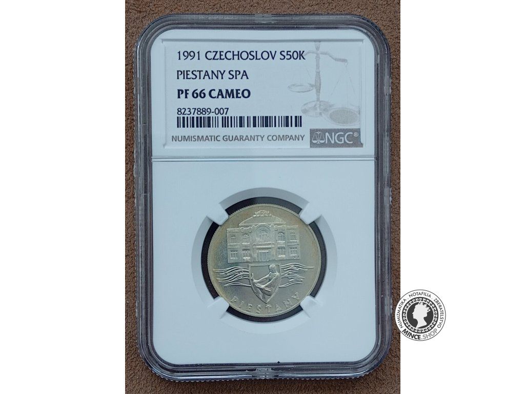 50 Kčs 1991 - Piešťany - kvalita PF 66