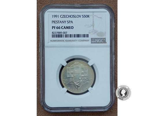 50 Kčs 1991 - Piešťany - kvalita PF 66