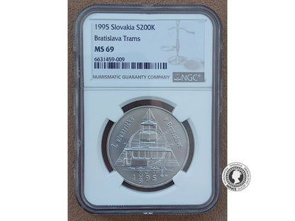 200 Sk/1995 - Prvá električka na Slovensku v Bratislave - 100. výročie začatia premávky - kvalita MS 69