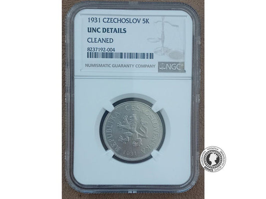 5.koruna - 1.ČSR - 1929 - kvalita AU 55