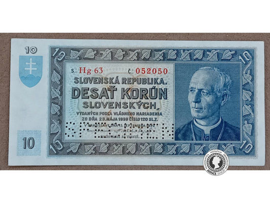 10 Korún - 1939 - Slovenský Štát - SPECIMEN