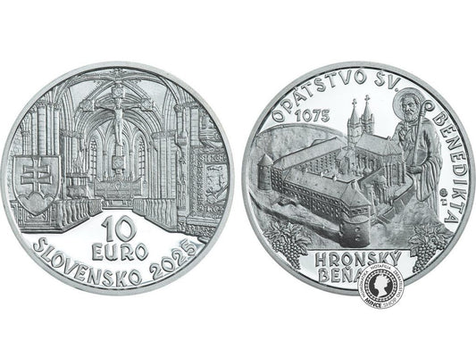 Strieborná minca 10€ (2025) proof - Benediktínske opátstvo v Hronskom Beňadiku - 950.výročie