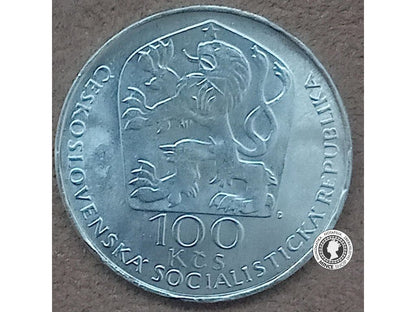 Strieborná minca 100kcs / 1977 - V.Hollar - kvalita BK 0/0