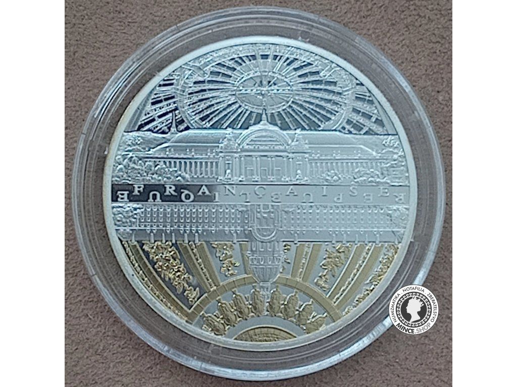 10€ strieborná minca 2015 UNESCO - Rives de Seine - Invalides - Grand Palais