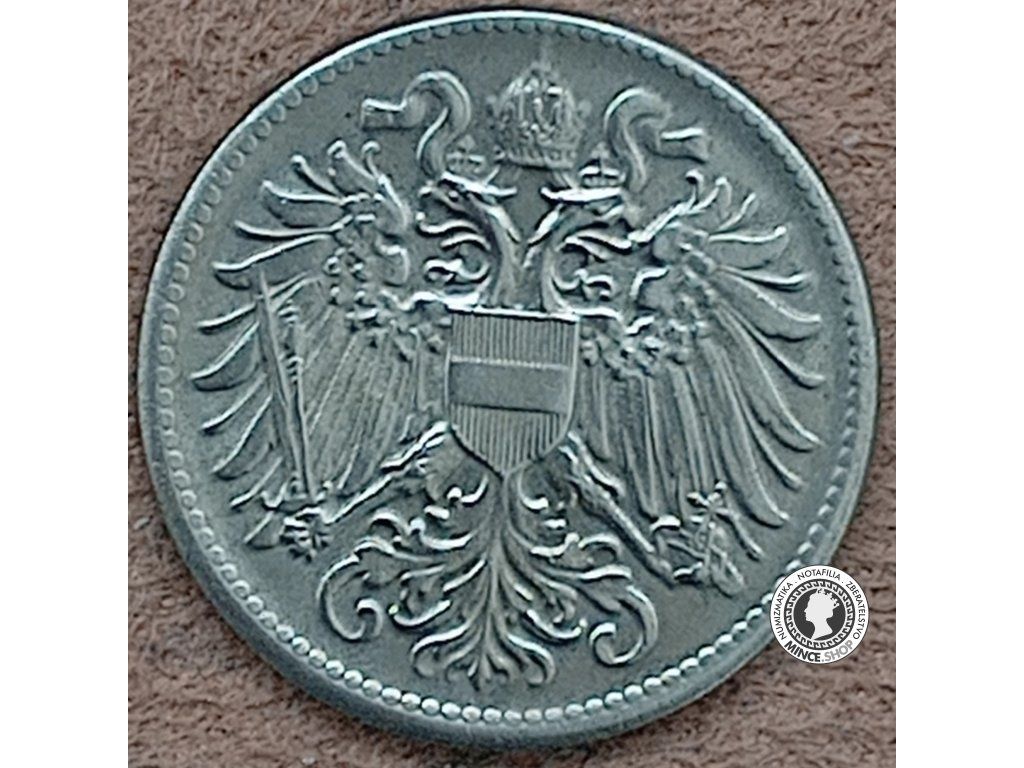 10 halier - Rakúsko-Uhorsko - 1916 - vlajka na štíte