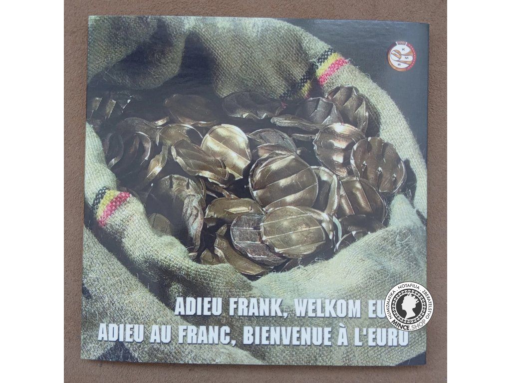 2002 UNC Belgicko ADIEU FRANK, WELKOM EURO sada