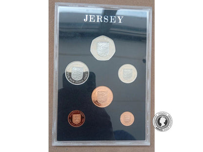 1980 PROOF Veľká Británia PROOF COINAGE OF JERSEY sada