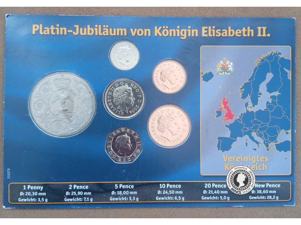 Veľká Británia Platinové Jubileum Elisabeth II. sada
