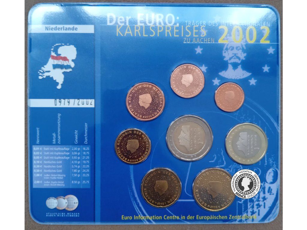 2002 Holandsko KARLSPREISES € sada