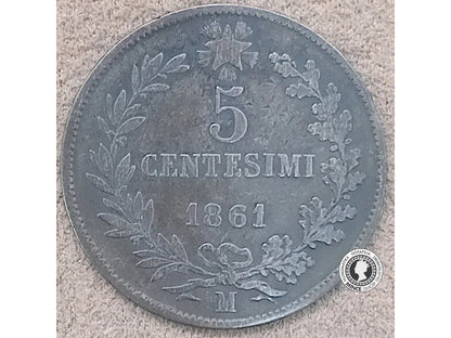 5 centisimi - Taliansko - 1861 M