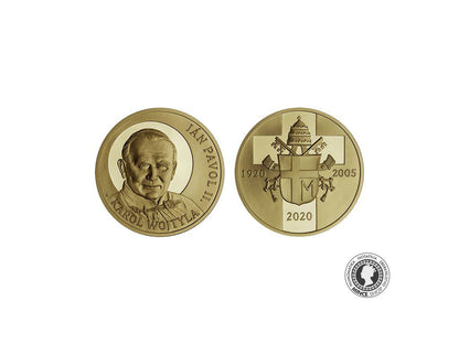 Sada medailí - Ján Pavol II. - 100. výročie narodenia - Au, Ag, mosadz