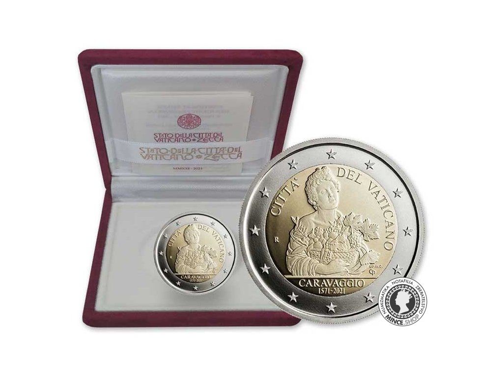 2 euro proof Vatikán 2021 - 450. výročie Cravaggia