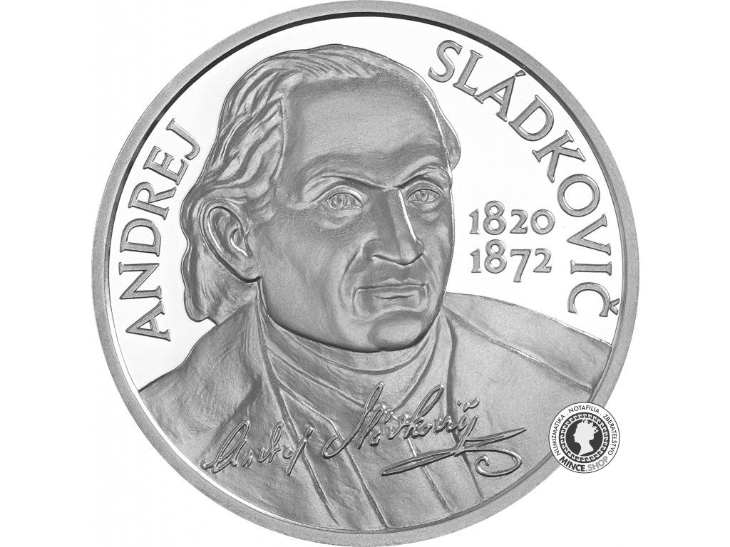 Strieborná minca Ag 10 €/2020 proof Andrej Sládkovič - 200. výročie narodenia