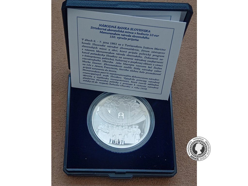 Strieborná minca Ag Proof 10€ / 2011 - Memorandum Naroda Slovenskeho