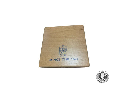 Sada mincí ČSSR 1963 proof, náklad 350ks, číslované, 1 Kčs Ag 925/1000, 7,9g pozlátené
