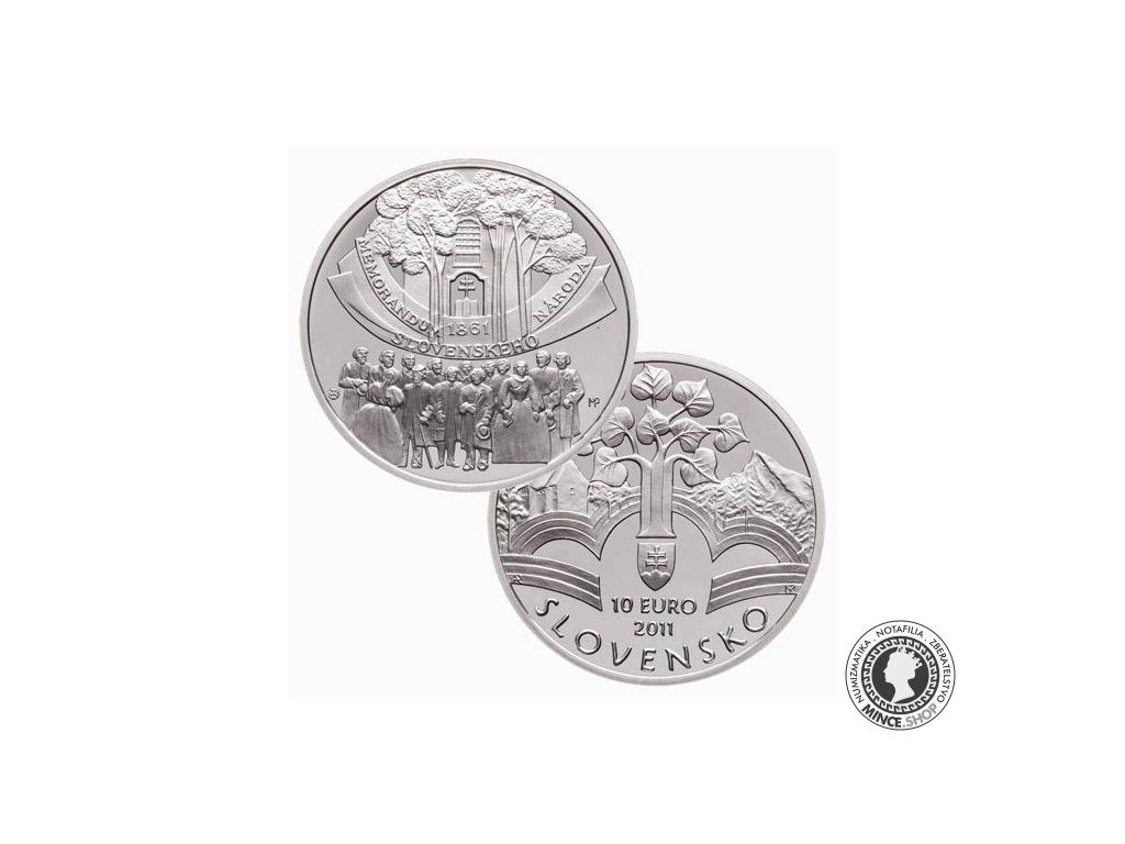 Strieborná minca Ag Proof 10€ / 2011 - Memorandum Naroda Slovenskeho