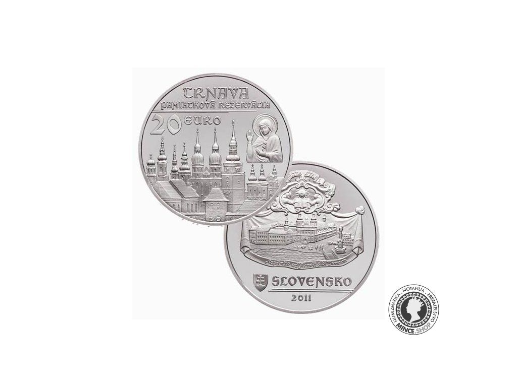 Strieborná minca Ag Proof 20€ / 2011 - Pamiatková rezervácia Trnava