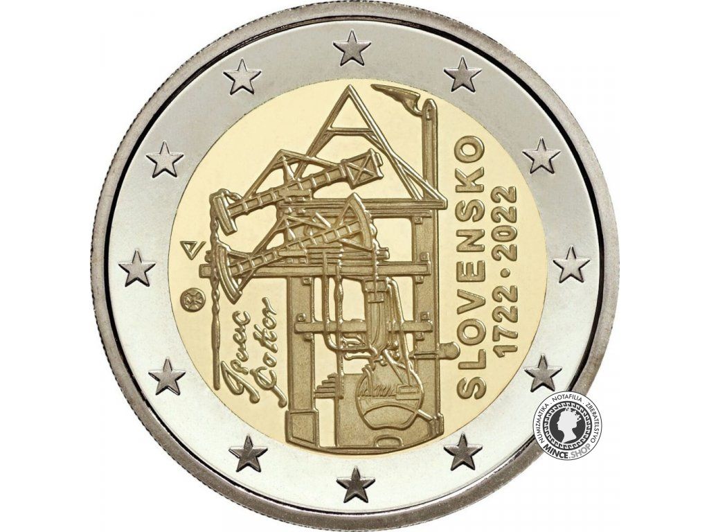 2€ minca Parný stroj 2022 / proof - 300.výročie zostrojenia parného stroja v kontinentálnej Európe