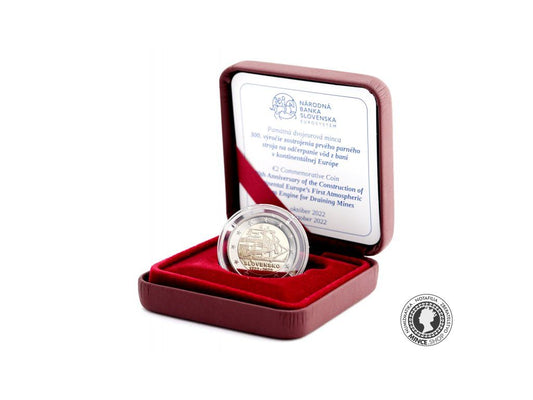 2€ minca Parný stroj 2022 / proof - 300.výročie zostrojenia parného stroja v kontinentálnej Európe