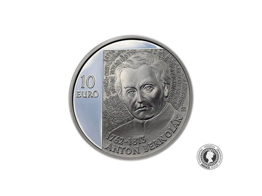 Strieborná minca Ag Proof 10€ / 2012 - Anton Bernolák – 250. výročie narodenia