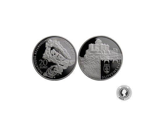 Strieborná minca Ag Proof 20€ / 2012 - Pamiatková rezervácia Trenčín